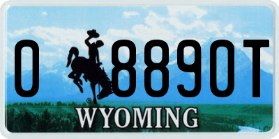 WY license plate 08890T