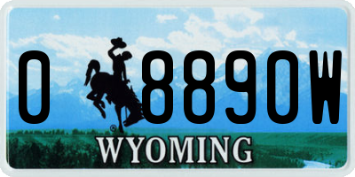 WY license plate 08890W