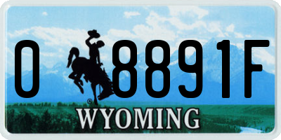 WY license plate 08891F