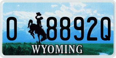 WY license plate 08892Q