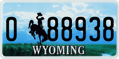 WY license plate 088938