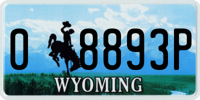 WY license plate 08893P