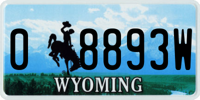 WY license plate 08893W