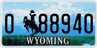 WY license plate 088940