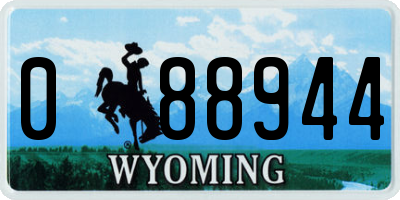 WY license plate 088944