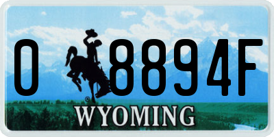 WY license plate 08894F