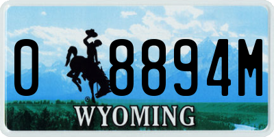 WY license plate 08894M