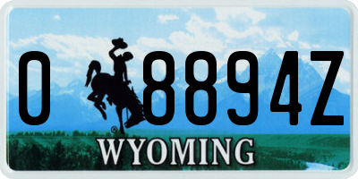 WY license plate 08894Z