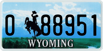 WY license plate 088951