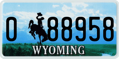 WY license plate 088958