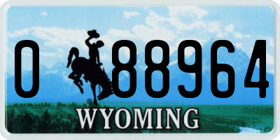 WY license plate 088964