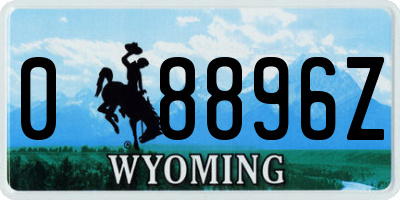 WY license plate 08896Z