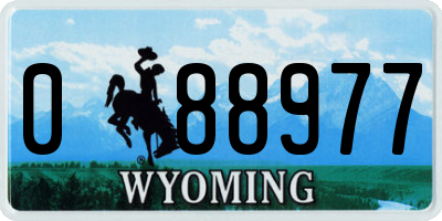 WY license plate 088977