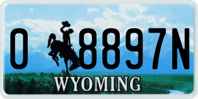 WY license plate 08897N
