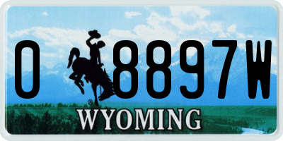 WY license plate 08897W