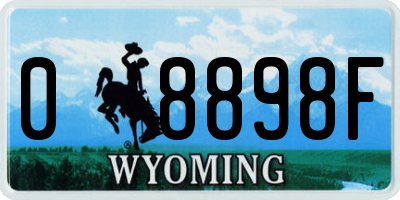 WY license plate 08898F