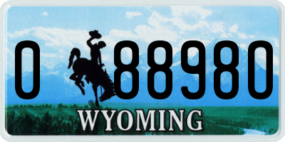 WY license plate 08898O