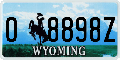 WY license plate 08898Z