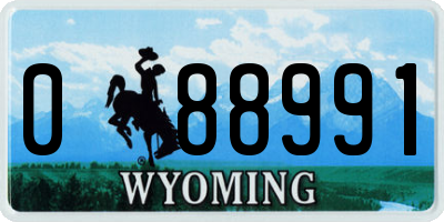 WY license plate 088991