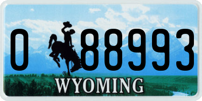WY license plate 088993