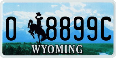 WY license plate 08899C