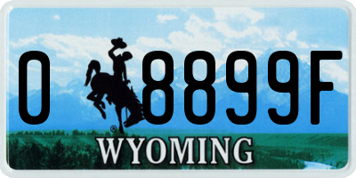 WY license plate 08899F