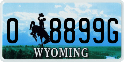 WY license plate 08899G