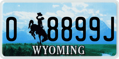 WY license plate 08899J
