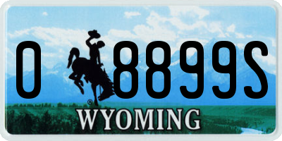 WY license plate 08899S