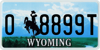 WY license plate 08899T