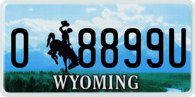 WY license plate 08899U