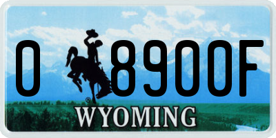 WY license plate 08900F