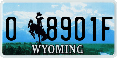 WY license plate 08901F