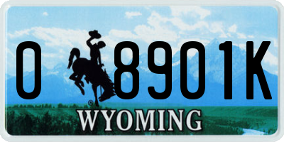 WY license plate 08901K