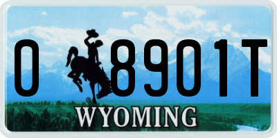 WY license plate 08901T