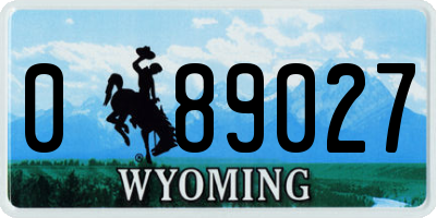WY license plate 089027