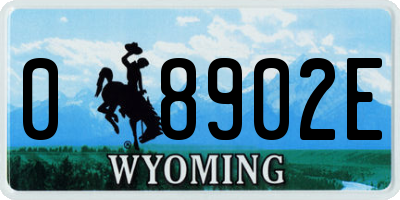 WY license plate 08902E