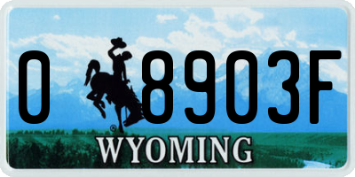 WY license plate 08903F