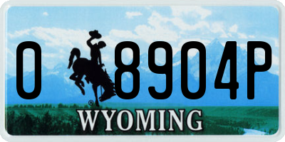 WY license plate 08904P