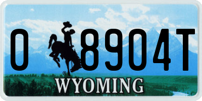 WY license plate 08904T