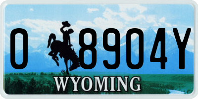 WY license plate 08904Y