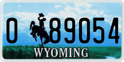 WY license plate 089054
