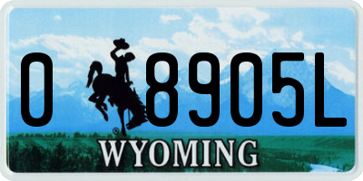 WY license plate 08905L