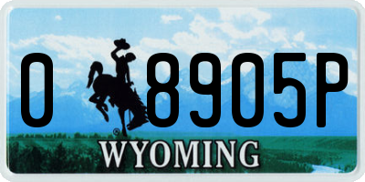 WY license plate 08905P