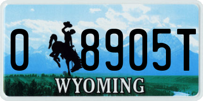 WY license plate 08905T