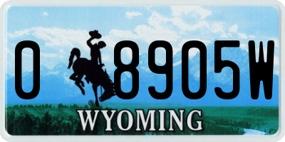 WY license plate 08905W