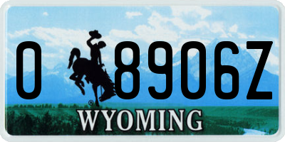 WY license plate 08906Z