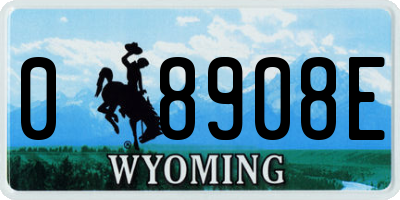 WY license plate 08908E