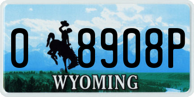 WY license plate 08908P