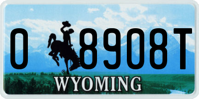 WY license plate 08908T
